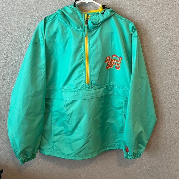 Dutch bros Medium teal windbreaker - Picture 2 of 3